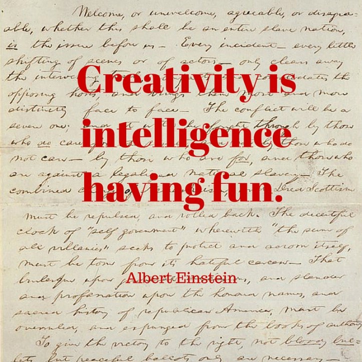 creativity is intelligence having fun